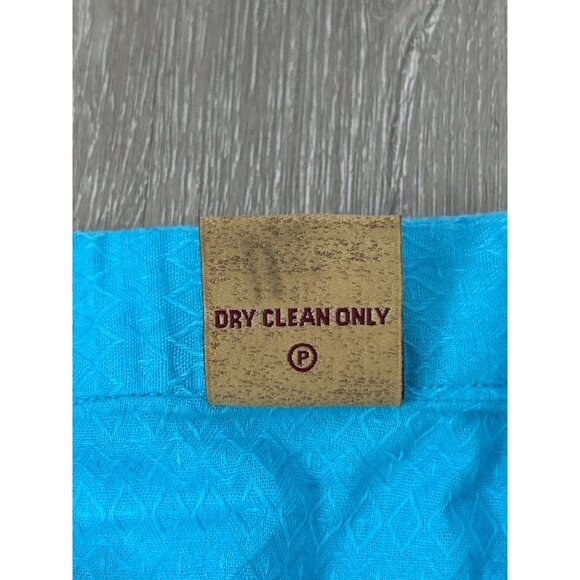 Kaftan Dress Women XL blue Button indian straight kurta kurti tunic mock neck - Picture 8 of 8